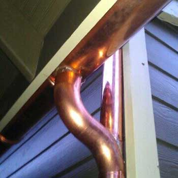 copper metal gutters
